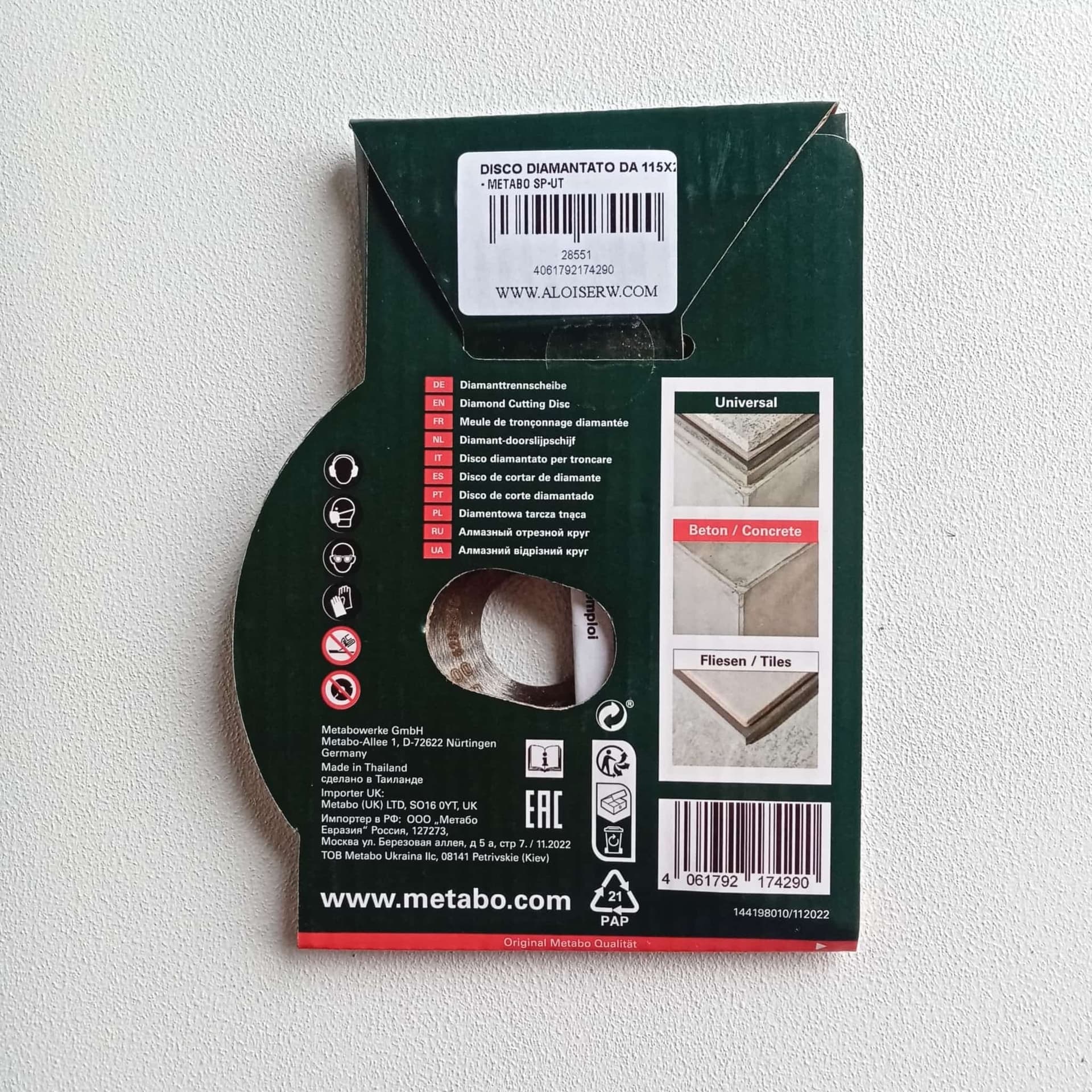 Metabo 115x22,23mm SP-UT Universal Turbo disco diamantato per edilizia in Dischi diamantati Aloiserw.com - Altomonte, commercioVirtuoso.it