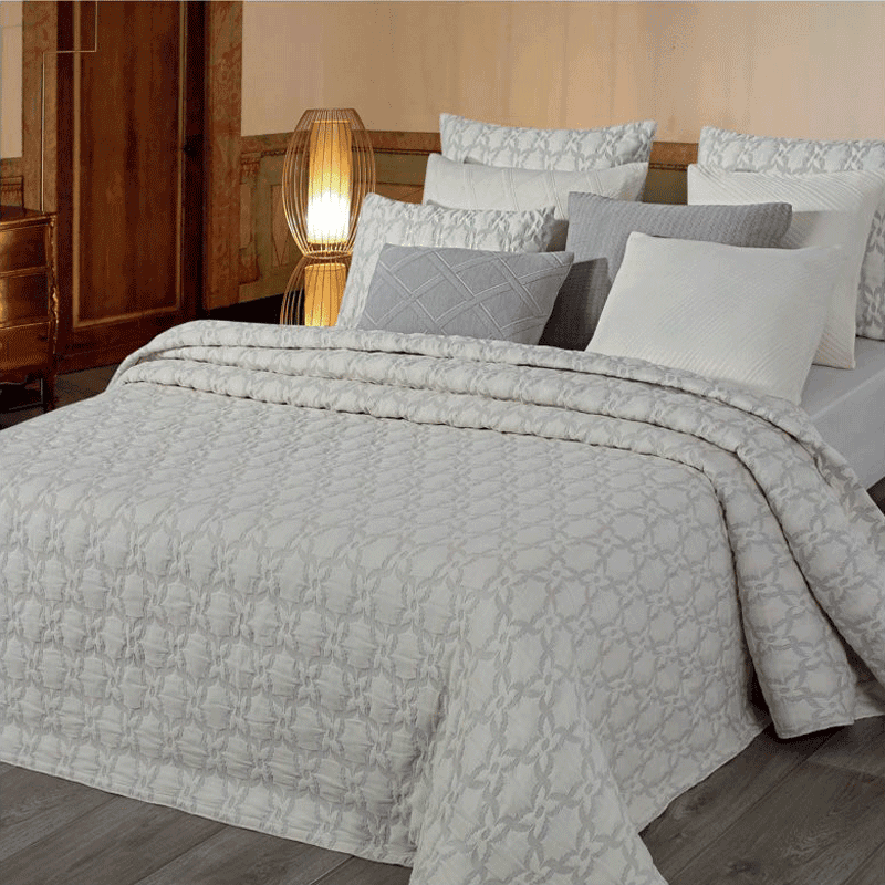 Copriletto matrimoniale Botticelli Home Rossana in cotone jacquard in Copertine Collezione Casa - Trebisacce, commercioVirtuoso.it