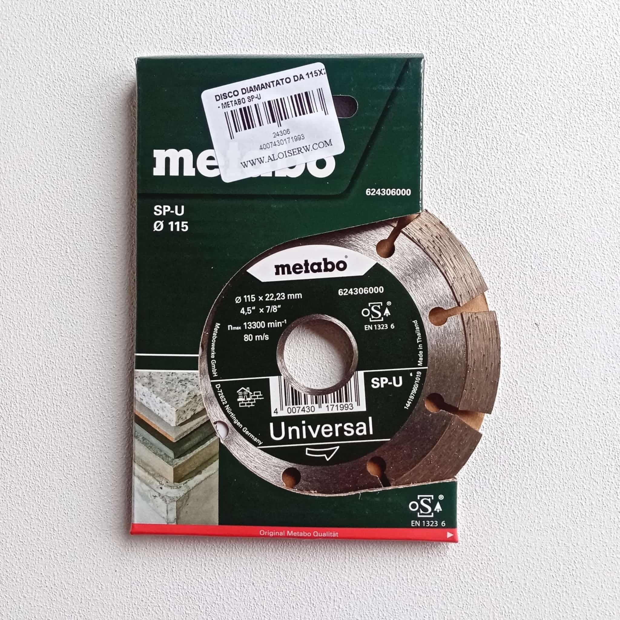 Metabo 115x22,23mm SP-U Universal disco diamantato per edilizia in Dischi diamantati Aloiserw.com - Altomonte, commercioVirtuoso.it
