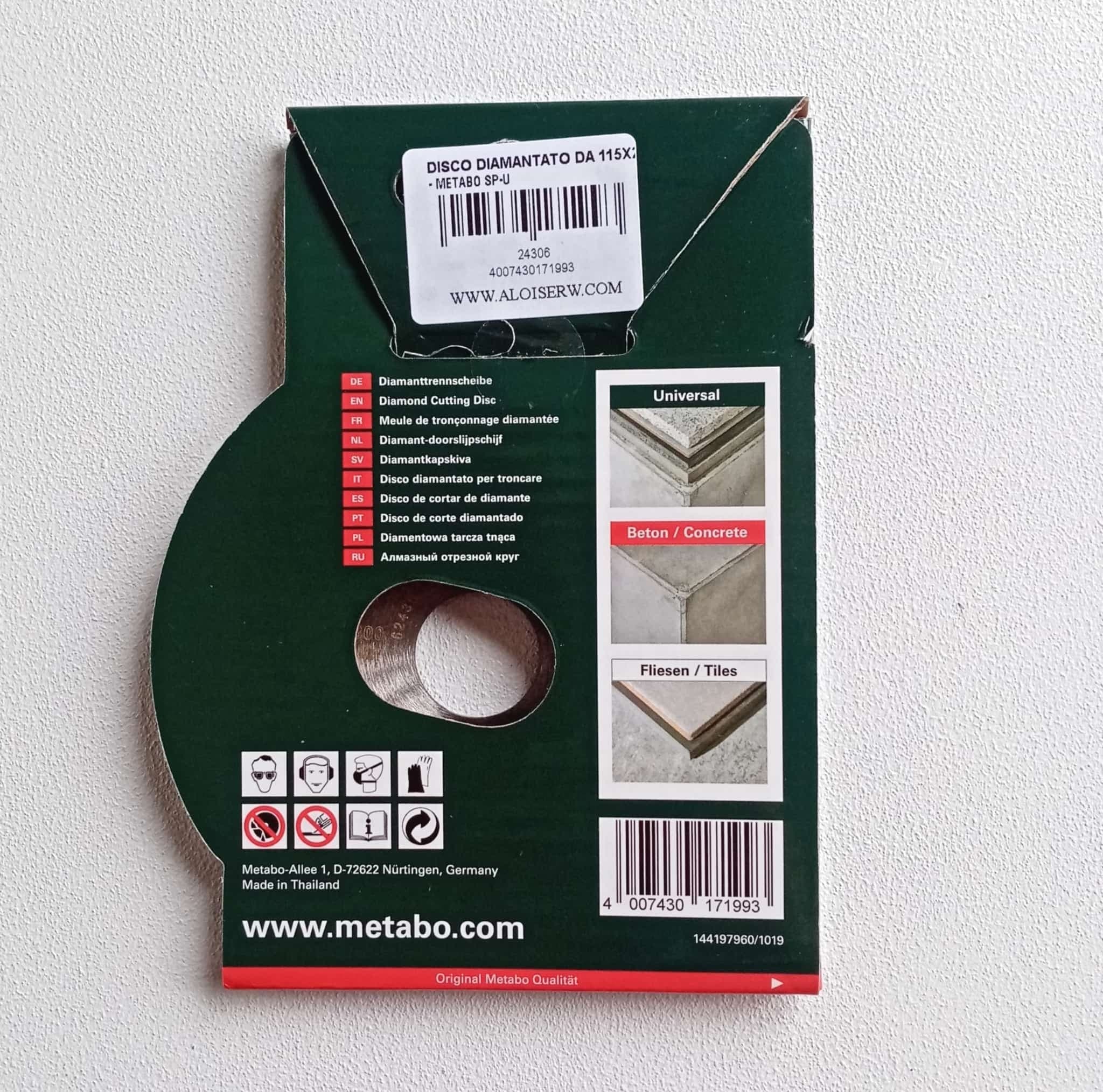 Metabo 115x22,23mm SP-U Universal disco diamantato per edilizia in Dischi diamantati Aloiserw.com - Altomonte, commercioVirtuoso.it