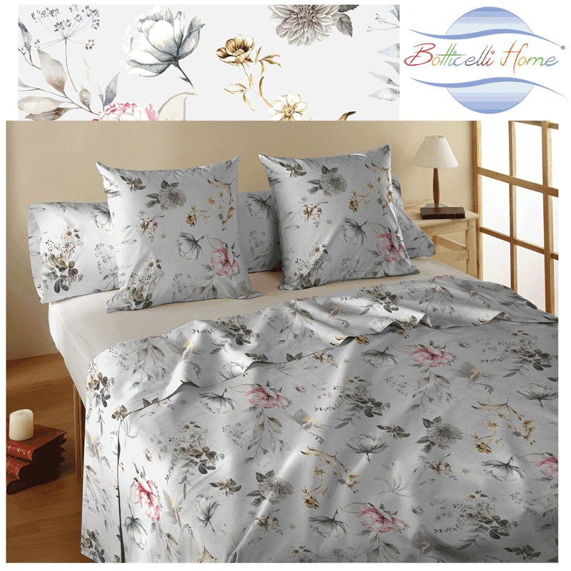 Lenzuola matrimoniali Esmeralda Botticelli Home in cotone in Set di lenzuola e federe Collezione Casa - Trebisacce, commercioVirtuoso.it