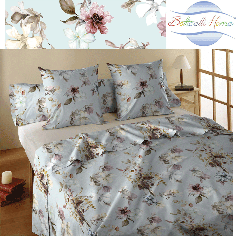 Lenzuola matrimoniali Esmeralda Botticelli Home in cotone in Set di lenzuola e federe Collezione Casa - Trebisacce, commercioVirtuoso.it