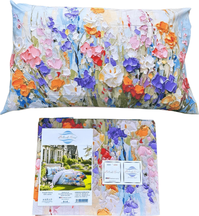 Lenzuolo Copriletto Matrimoniale Bouquet Botticelli Home in cotone in Set di lenzuola e federe Collezione Casa - Trebisacce, commercioVirtuoso.it