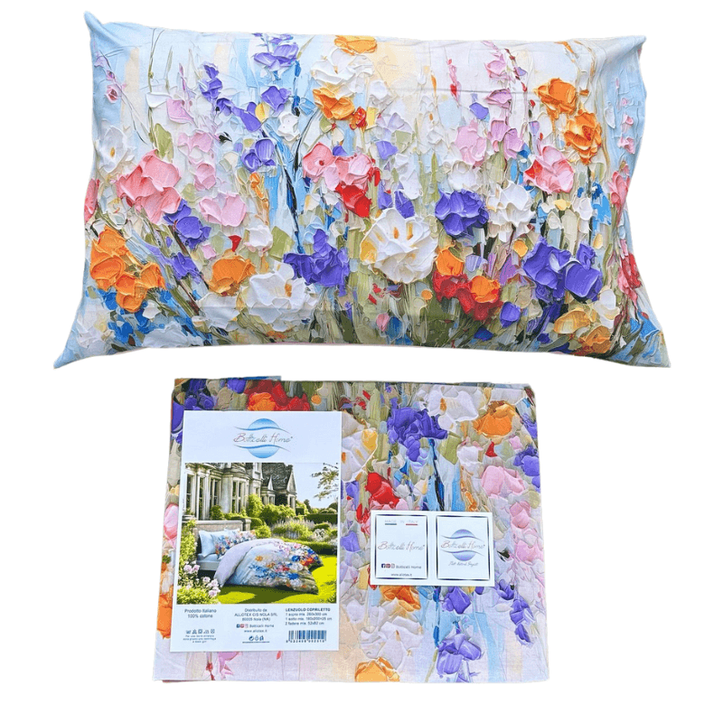 Lenzuolo Copriletto Matrimoniale Bouquet Botticelli Home in cotone in Set di lenzuola e federe Collezione Casa - Trebisacce, commercioVirtuoso.it