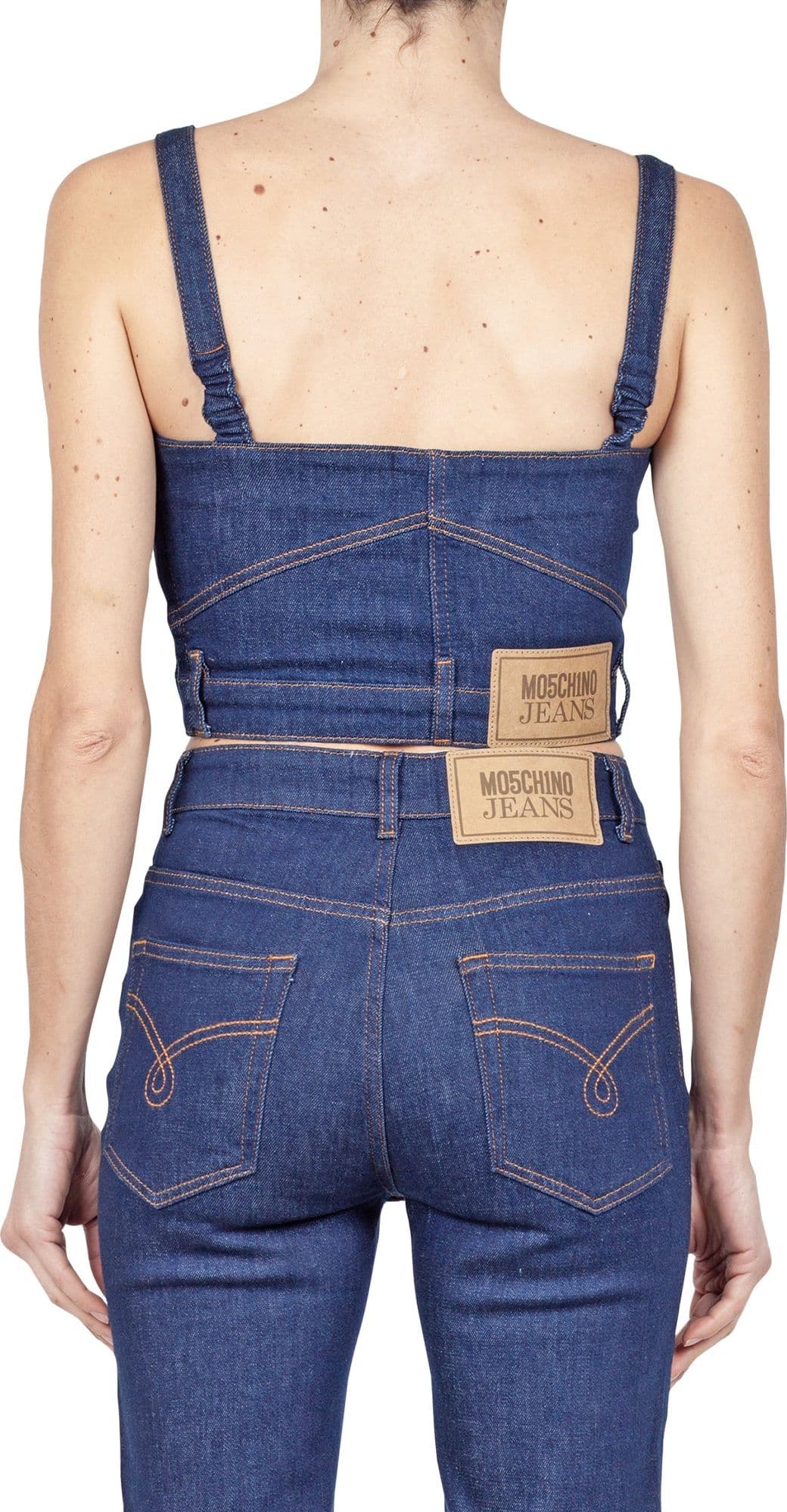 MO5CH1NO JEANS - MOSCHINO MO5CH1NO JEANS - Moschino - Crop top - 430111 - Denim da donna in Pantaloni Drestige - Casamassima, commercioVirtuoso.it