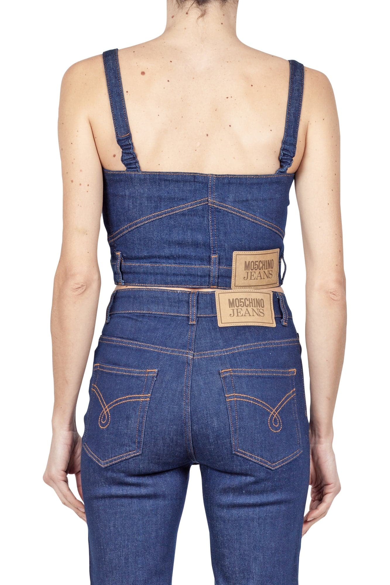 MO5CH1NO JEANS - MOSCHINO MO5CH1NO JEANS - Moschino - Crop top - 430111 - Denim da donna in Pantaloni Drestige - Casamassima, commercioVirtuoso.it
