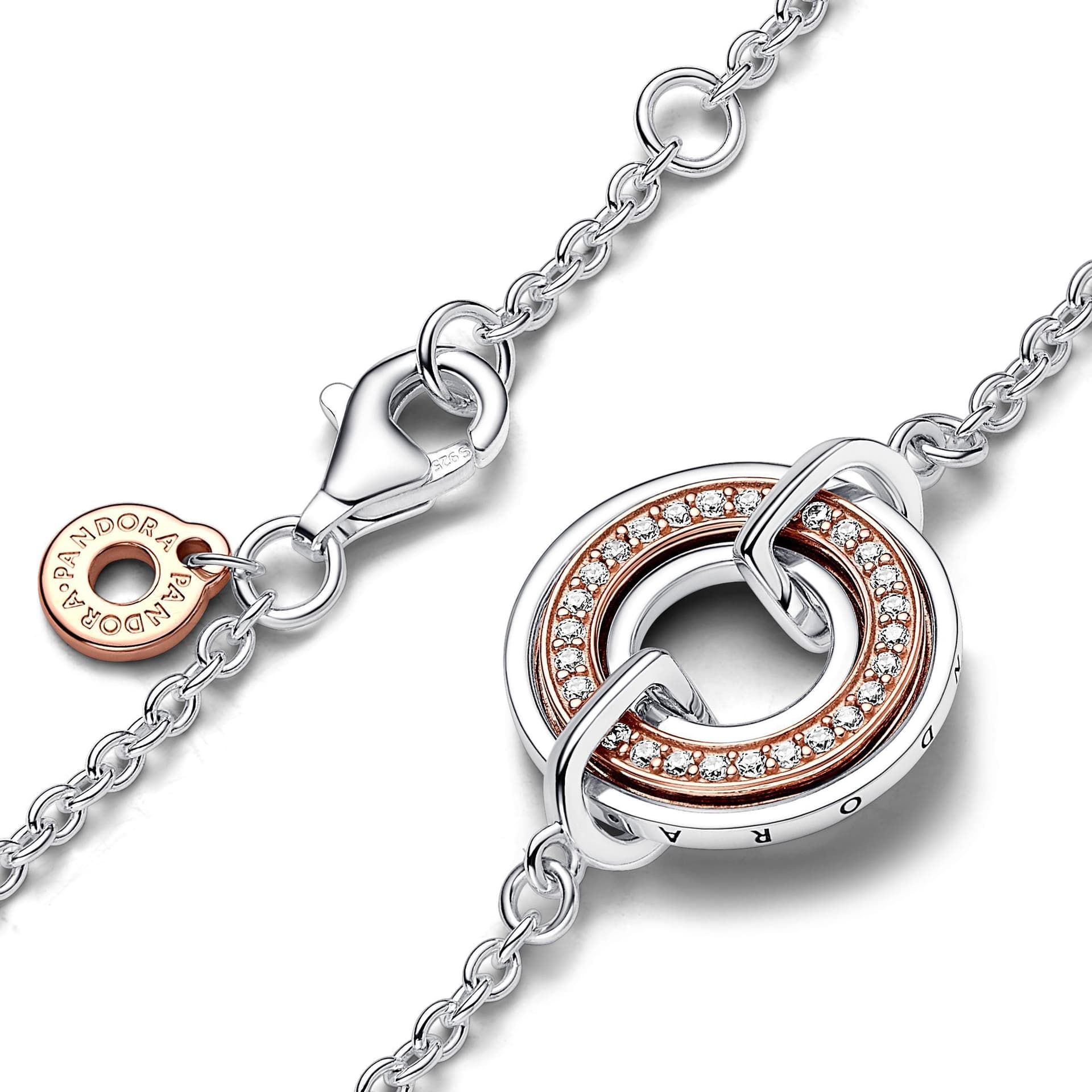Pandora - Bracciale Cerchio Bicolore con Logo e Pavè in Bracciali Alba Gioielli - Casoria, commercioVirtuoso.it