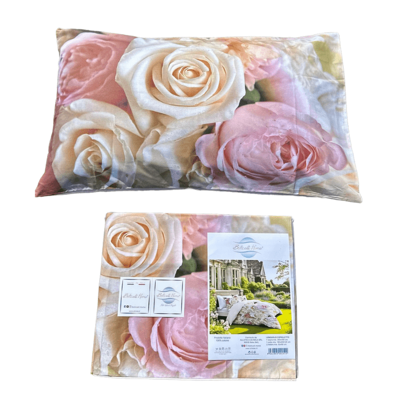 Lenzuolo Copriletto Matrimoniale Rose Botticelli Home in cotone in Set di lenzuola e federe Collezione Casa - Trebisacce, commercioVirtuoso.it