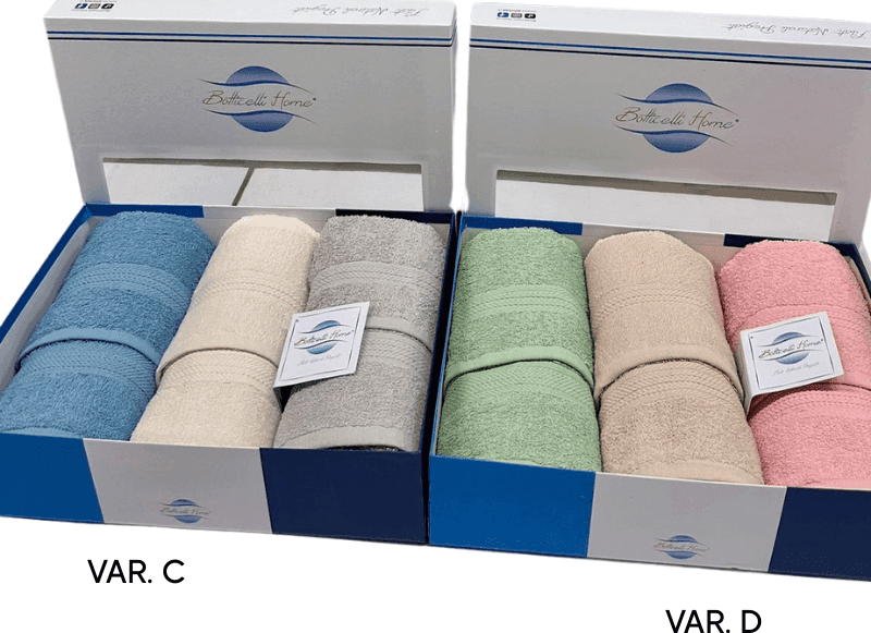 Set asciugamano bagno viso ospite Botticelli Home Colorissima in Set di asciugamani Collezione Casa - Trebisacce, commercioVirtuoso.it