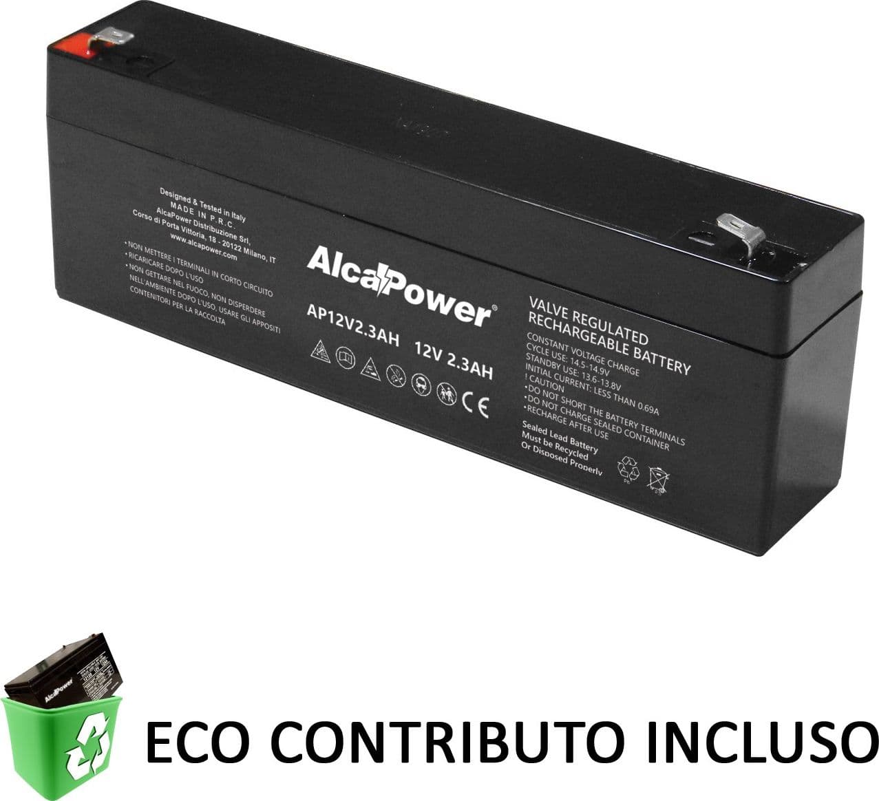Alca Power batteria al piombo da 12V 2,3Ah ricaricabile per UPS e illuminazione di emergenza in Pile ricaricabili Aloiserw.com - Altomonte, commercioVirtuoso.it