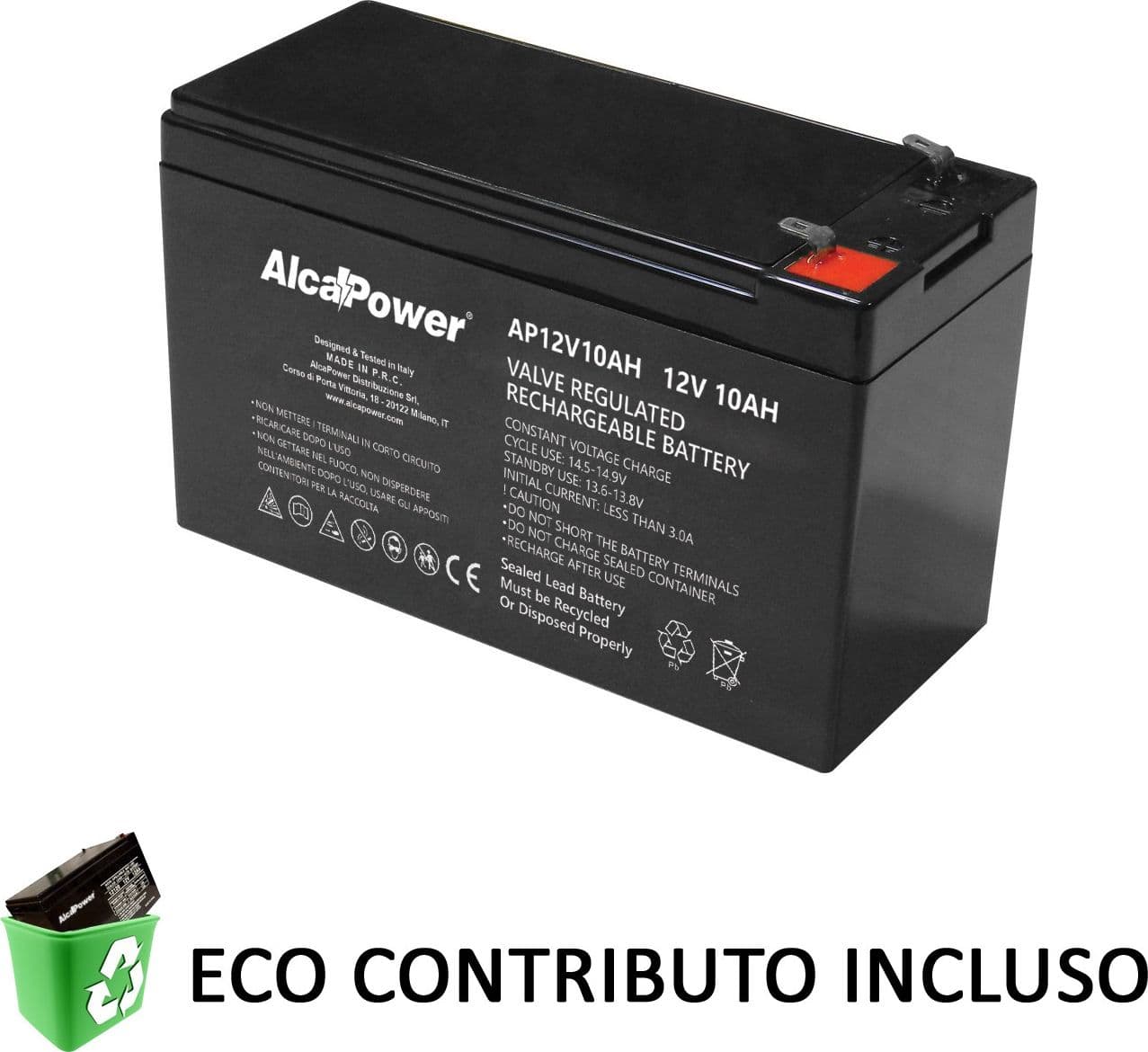 Alca Power batteria al piombo da 12V 10Ah ricaricabile per UPS e illuminazione di emergenza in Pile ricaricabili Aloiserw.com - Altomonte, commercioVirtuoso.it