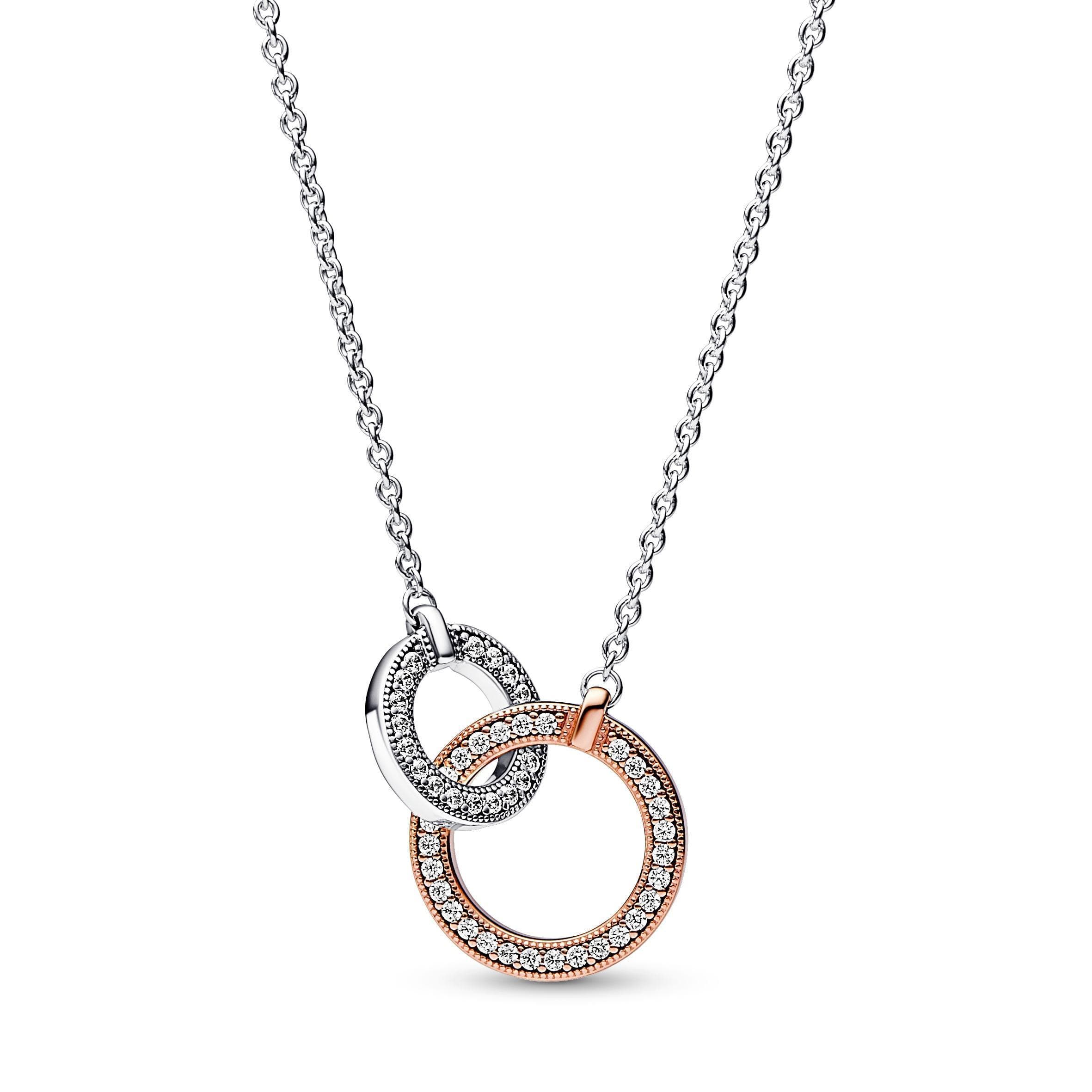Pandora - Collana Cerchi Intrecciati Bicolore e Pavè in Collane Alba Gioielli - Casoria, commercioVirtuoso.it