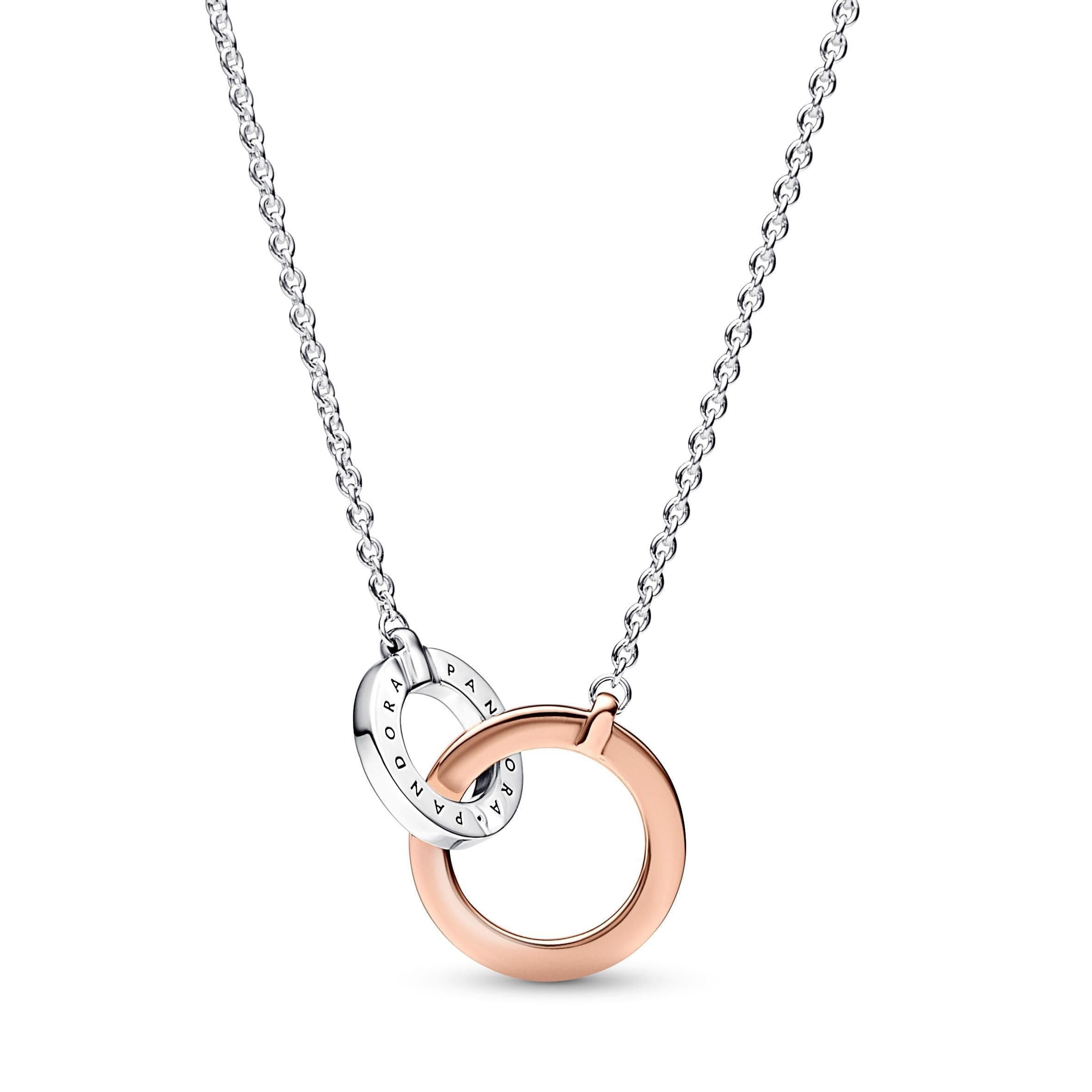 Pandora - Collana Cerchi Intrecciati Bicolore e Pavè in Collane Alba Gioielli - Casoria, commercioVirtuoso.it