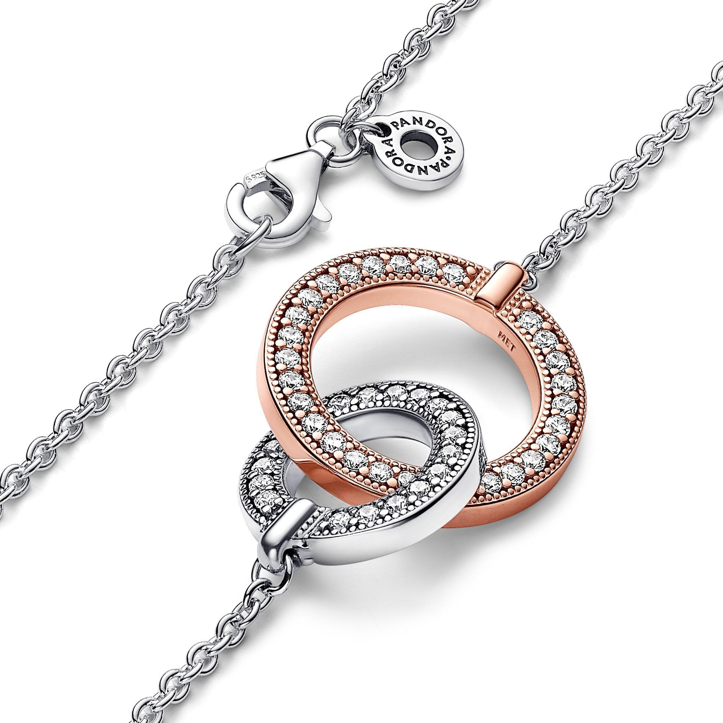 Pandora - Collana Cerchi Intrecciati Bicolore e Pavè in Collane Alba Gioielli - Casoria, commercioVirtuoso.it