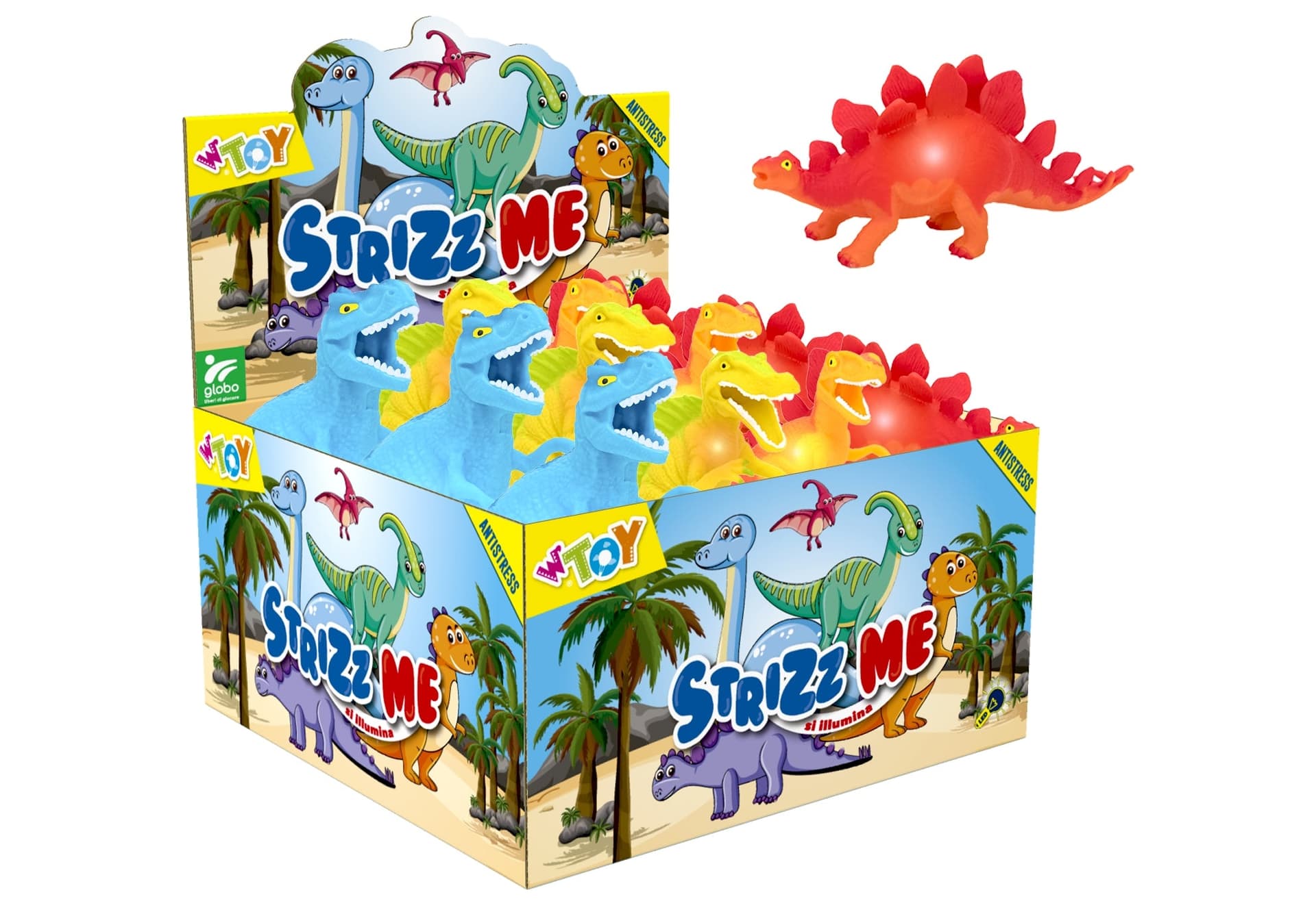Strizz me Dinosauri Allungabili con luci,1PZ
