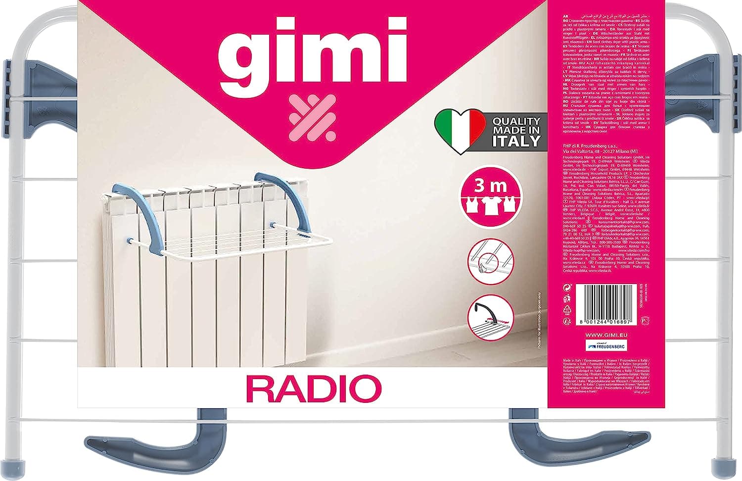 GIMI STENDIBIANCHERIA "RADIO" MT.3 IN ACCIAIO REGOLABILE PER TERMOSIFONI in prodotto EuroStore07 - Alatri, commercioVirtuoso.it