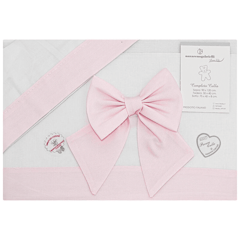 Lenzuola lettino neonato ricamato Nazareno Gabrielli Fiocco in Lenzuola da lettino con sbarre Collezione Casa - Trebisacce, commercioVirtuoso.it