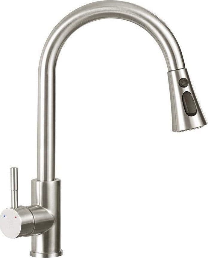 Rubinetto miscelatore acciaio inox con doccetta estraibile