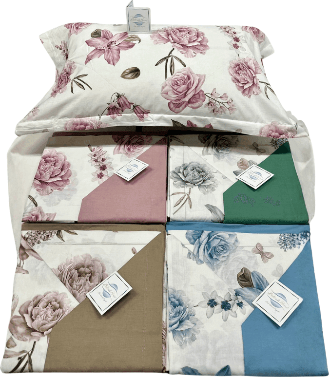 Lenzuola Matrimoniali cotone Botticelli Home Bloom in Set di lenzuola e federe Collezione Casa - Trebisacce, commercioVirtuoso.it
