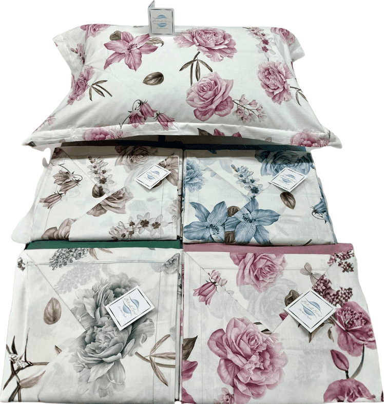 Lenzuola Matrimoniali cotone Botticelli Home Bloom in Set di lenzuola e federe Collezione Casa - Trebisacce, commercioVirtuoso.it