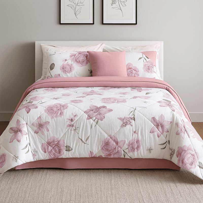 Trapunta matrimoniale fantasia floreale Botticelli Home Bloom in Trapunte Collezione Casa - Trebisacce, commercioVirtuoso.it