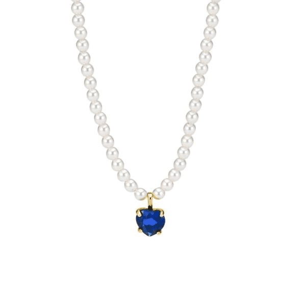 BOCCADAMO - Collana di perle con cuore blu placcato oro giallo SOPHIE in Collane Alba Gioielli - Casoria, commercioVirtuoso.it