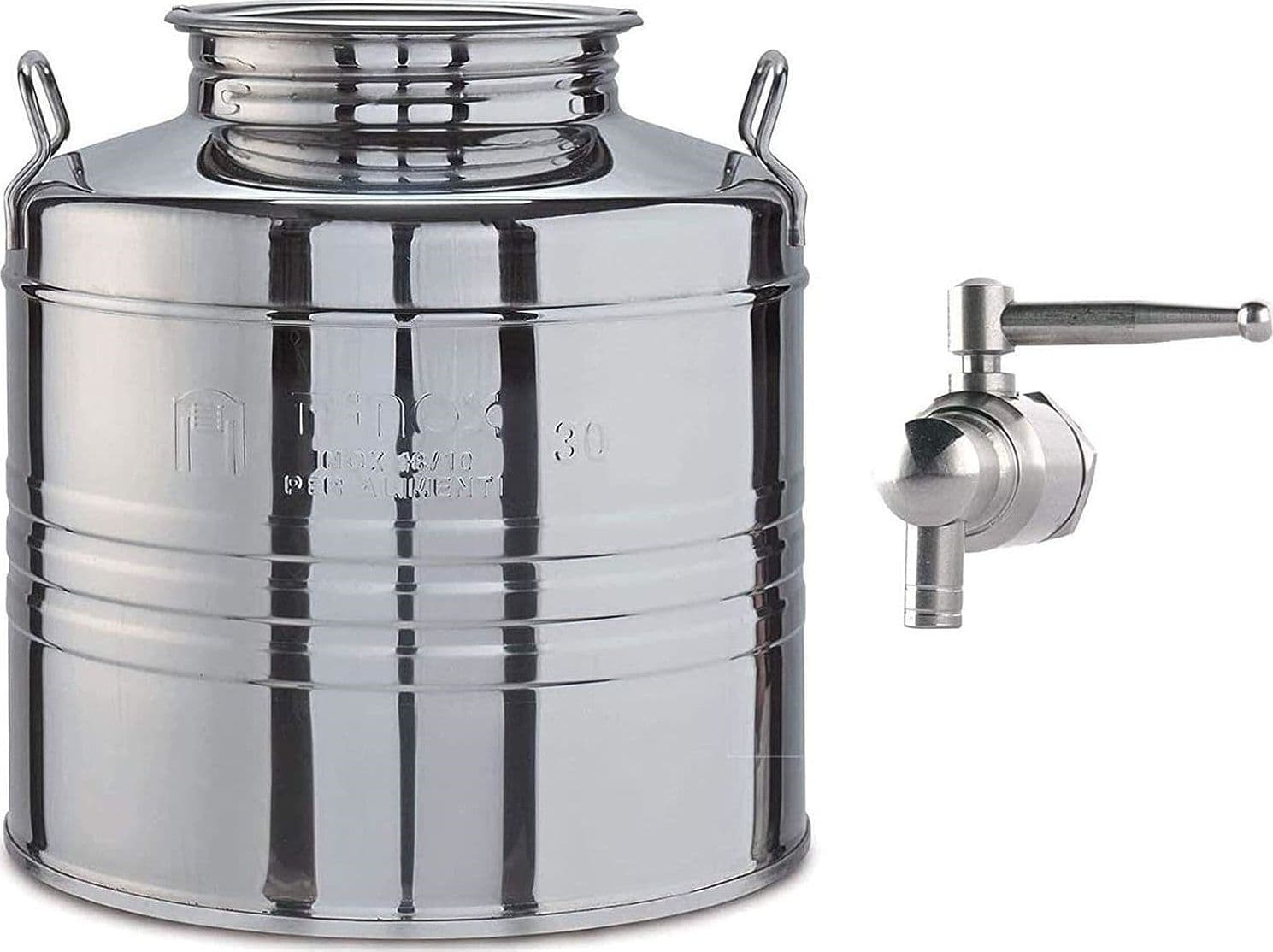 FUSTO OLIO INOX DA 30 LT + RUBINETTO ACCIAIO ANTIGOCCIA FER 269384 + 97611 in prodotto EuroStore07 - Alatri, commercioVirtuoso.it