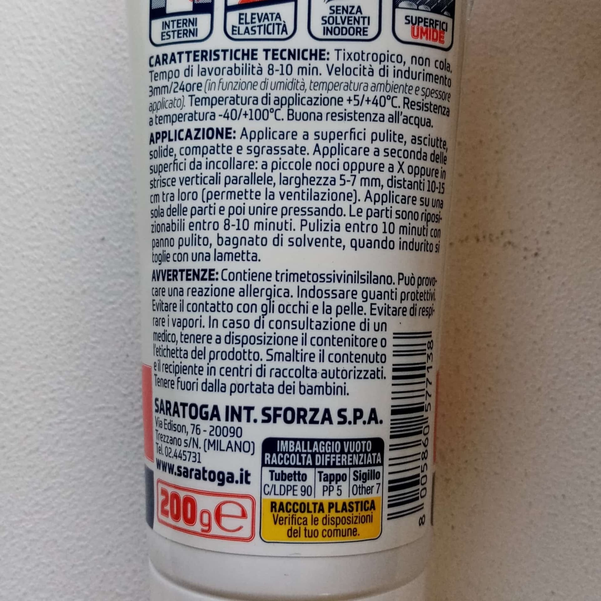 Saratoga UNICUM High Tack 130gr colla di montaggio bianca verniciabile in Adesivi universali Aloiserw.com - Altomonte, commercioVirtuoso.it