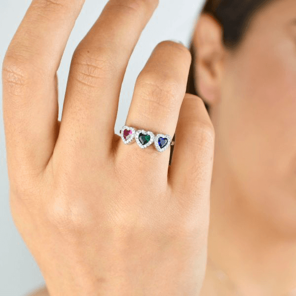 BOCCADAMO -  Anello di zirconi con centrale a cuori acquamarina in Anelli Alba Gioielli - Casoria, commercioVirtuoso.it