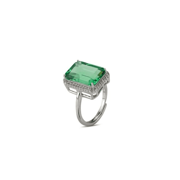 BOCCADAMO -  Anello di zircone verde smeraldo