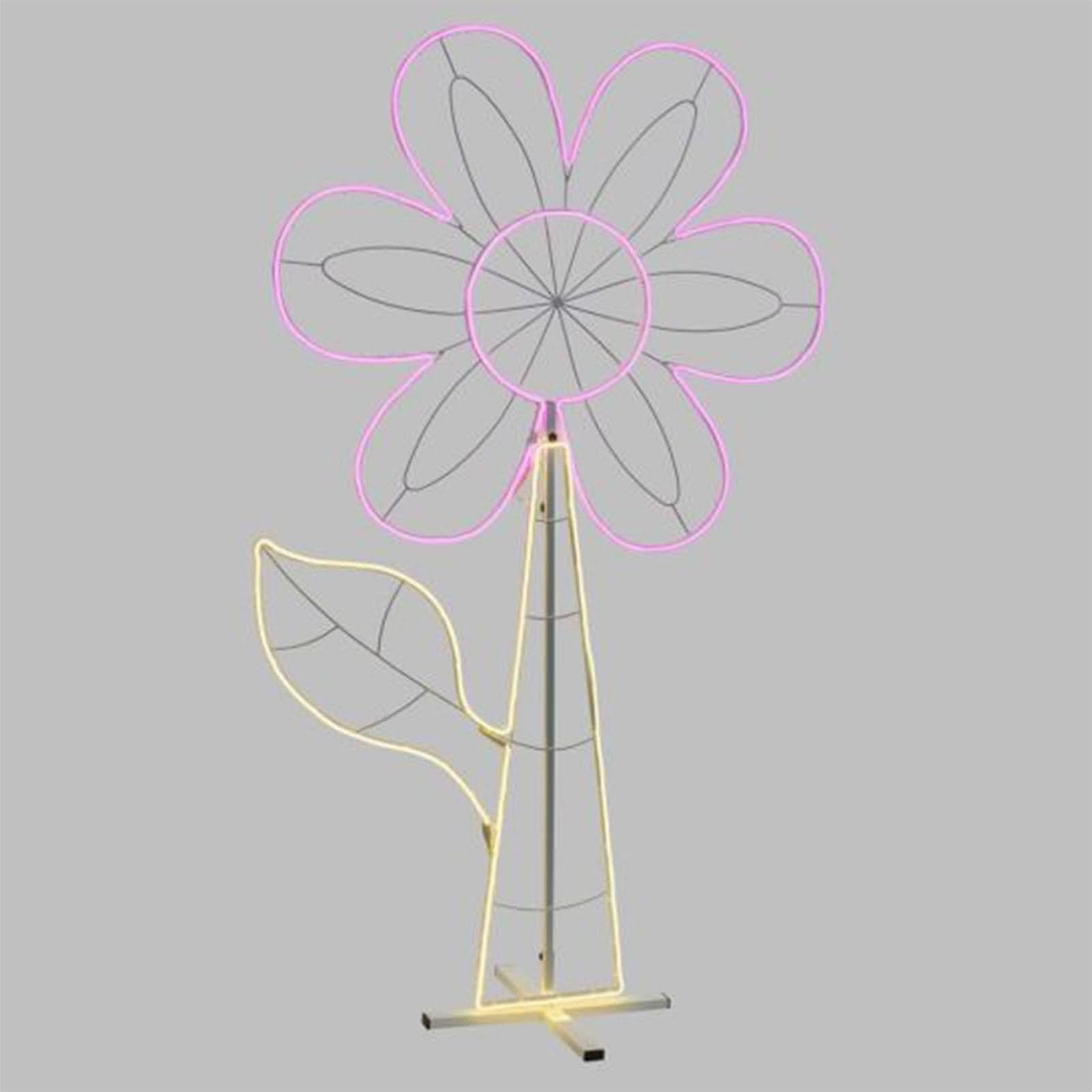 Fiore fiori luce led neon h 185 cm bifacciale lampada decorazione giardino giardini lampade - 3