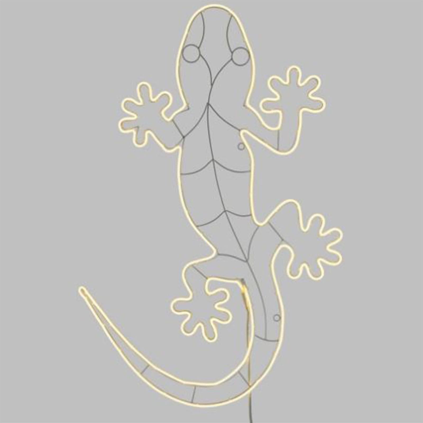 Figura luminosa geco a led effetto neon h 130 cm bifacciale da giardino - 3