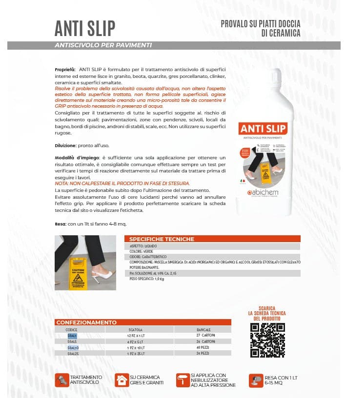 Abichem 1lt ANTI SLIP antiscivolo per pavimenti e piatti doccia in Tappetini Aloiserw.com - Altomonte, commercioVirtuoso.it