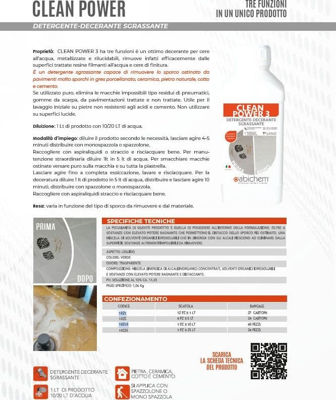 Abichem 1lt CLEAN POWER detergente-decerante sgrassante in Detergenti per pavimento Aloiserw.com - Altomonte, commercioVirtuoso.it