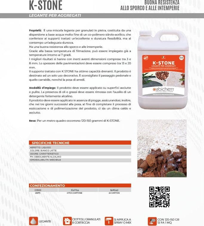Abichem 5lt K-STONE miscela legante per granulati in pietra in Impermeabili Aloiserw.com - Altomonte, commercioVirtuoso.it