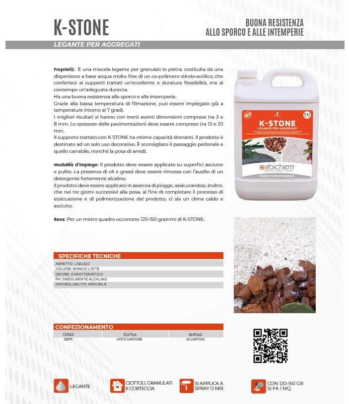 Abichem 5lt K-STONE miscela legante per granulati in pietra in Impermeabili Aloiserw.com - Altomonte, commercioVirtuoso.it