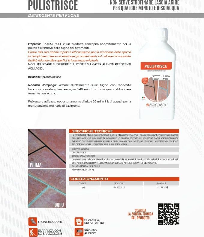 Abichem 1lt PULISTRISCE detergente per la pulizia e il rinnovo per le fughe dei pavimenti in Detergenti multiuso Aloiserw.com - Altomonte, commercioVirtuoso.it