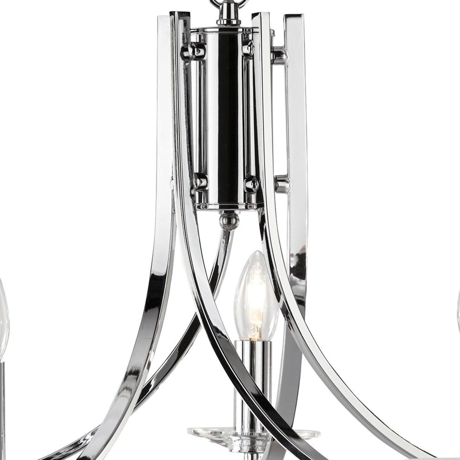 Lampadario Industrial-Nordico Ascona Acciaio Cromo Vetro 5 Luci E14 in Lampade a sospensione LuceArt - Montecorvino Pugliano, commercioVirtuoso.it