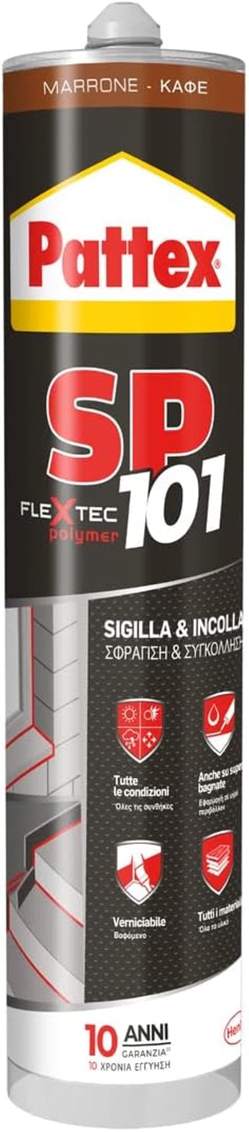 PATTEX SIGILLANTE SP 101 COLORATO ml.280 marrone - FER 455923 -- pz 2 in prodotto EuroStore07 - Alatri, commercioVirtuoso.it