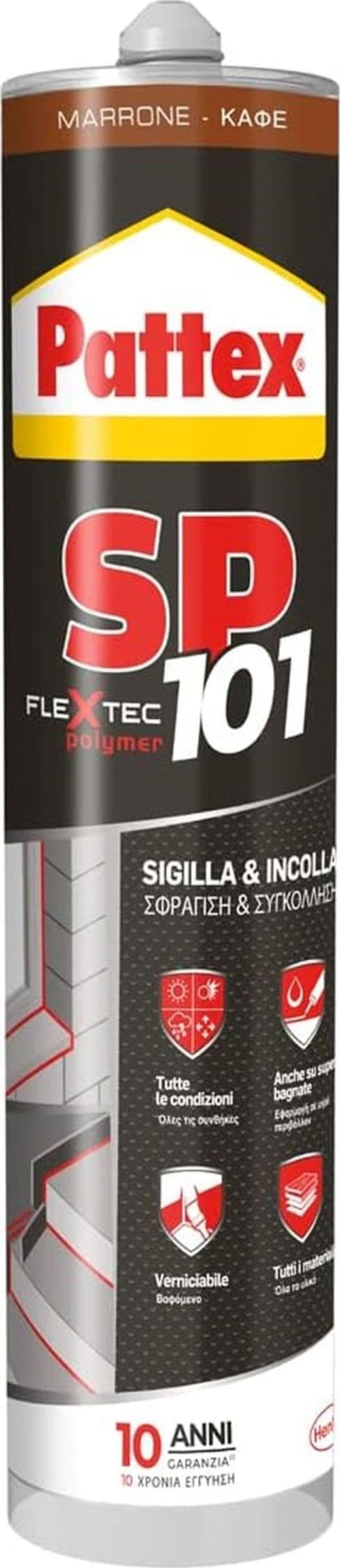 PATTEX SIGILLANTE SP 101 COLORATO - ml.280 nero -- pz 2 in prodotto EuroStore07 - Alatri, commercioVirtuoso.it