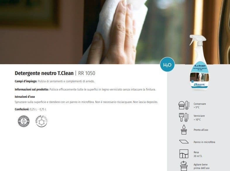 Renner T.Clean RR 1050 0,75lt detergente neutro all'acqua in Primer Aloiserw.com - Altomonte, commercioVirtuoso.it