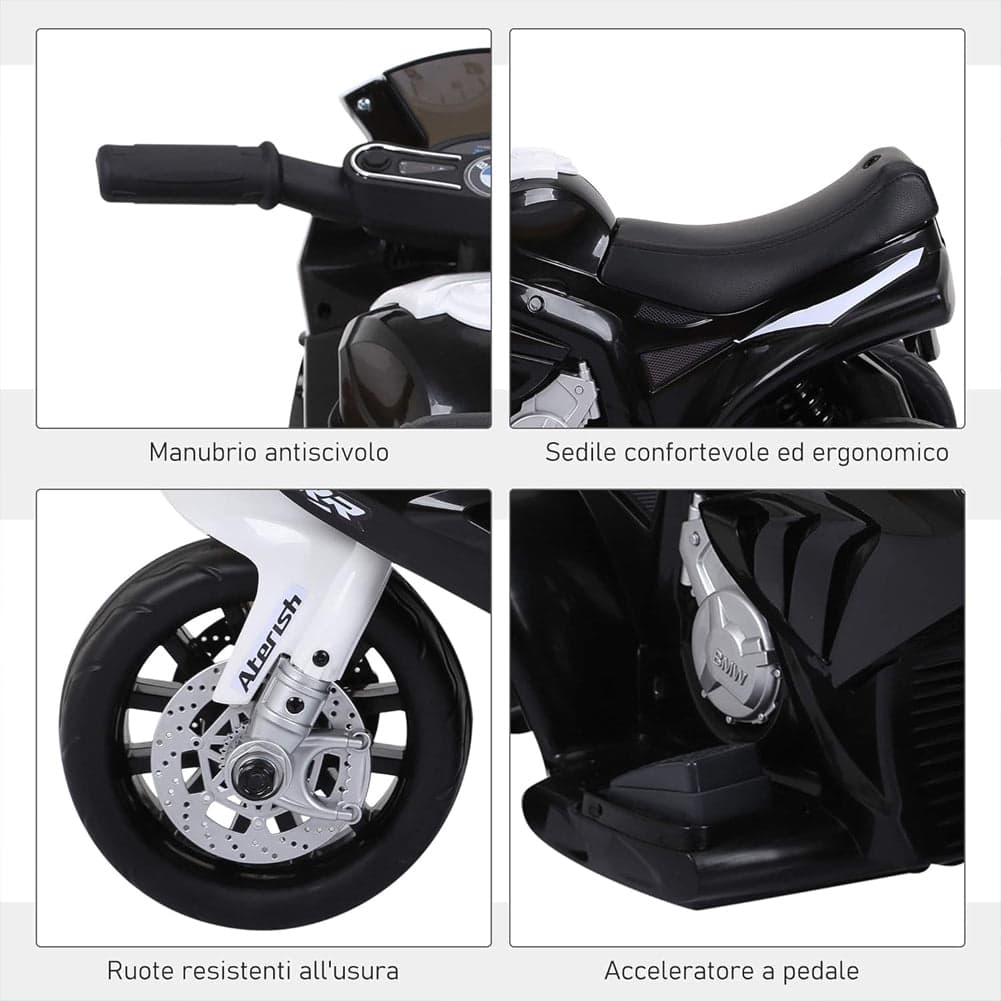 Moto Elettrica per Bambini BMW Motocicletta Gioco Luci e Suoni Nero Idea Regalo in Veicoli elettrici Esplodia - Napoli, commercioVirtuoso.it