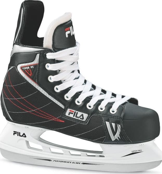 Fila, Pattini da ghiaccio Unisex Viper HC, Nero-Rosso