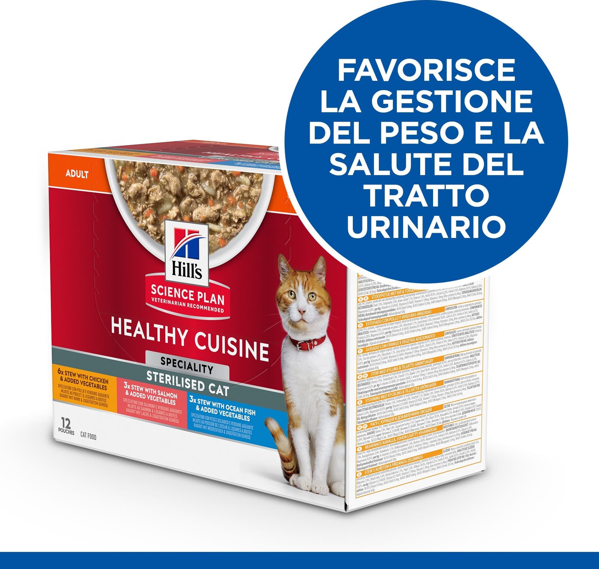 Hill's Healthy Cuisine Sterilised spezzatino Gatti Adulti Multigusto 12x80 gr in Secco 101 Market - Poggibonsi, commercioVirtuoso.it