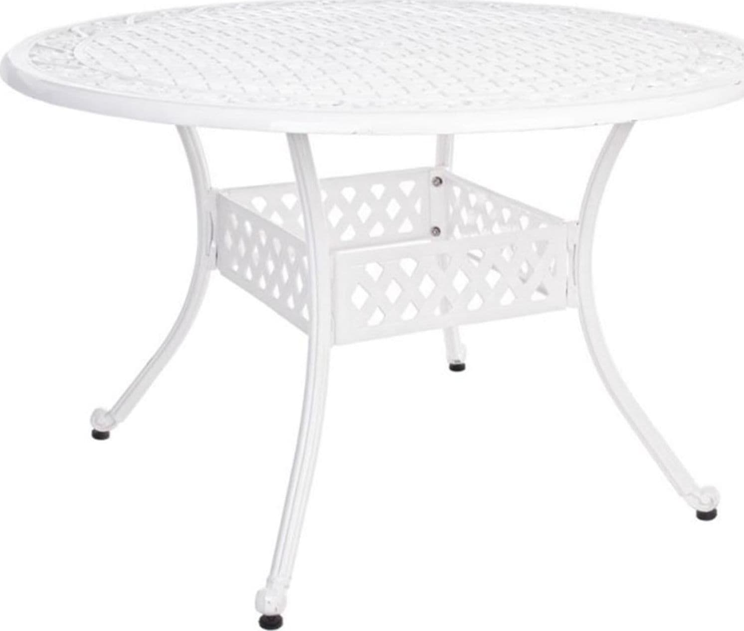 Tavolo tondo "Ivrea" in alluminio da esterno per giardino e veranda Ø 120 cm – Bianco – Andrea Bizzotto Spa – outdoor