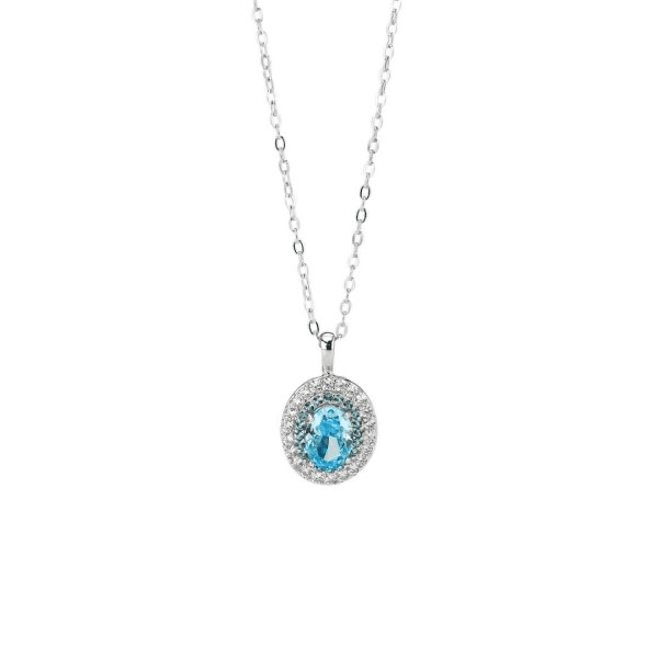 BOCCADAMO -   Collana con pendente ovale acquamarina