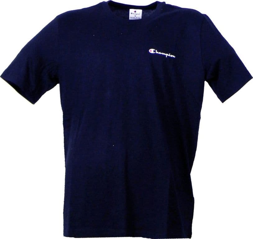 Champion TEE Light Cotton Jersey Donna Logo Piccolo Cotone Blu Navi