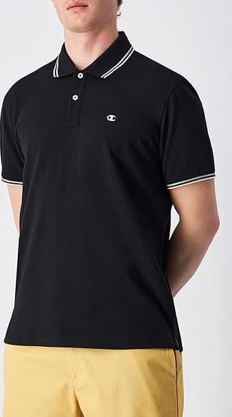 Champion POLO M/M Light Cotton Pique uomo Cotone Nero in Polo 3A Moda Mare Sport - Bellaria Igea Marina, commercioVirtuoso.it