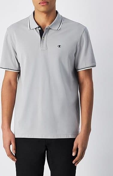 Champion POLO M/M Light Cotton Pique uomo Cotone Grigio Chiaro in Polo 3A Moda Mare Sport - Bellaria Igea Marina, commercioVirtuoso.it