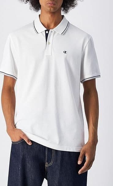Champion POLO M/M Light Cotton Pique uomo Cotone Bianco in Polo 3A Moda Mare Sport - Bellaria Igea Marina, commercioVirtuoso.it
